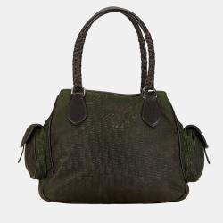 Pre Owned Dior Bronze Canvas Diorrissimo Multi Pocket Handbag