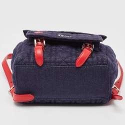 Dior Blue/Red Cannage Denim Small Stardust Backpack