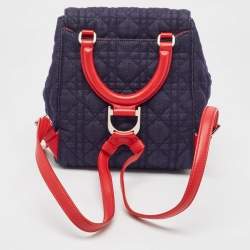 Dior Blue/Red Cannage Denim Small Stardust Backpack