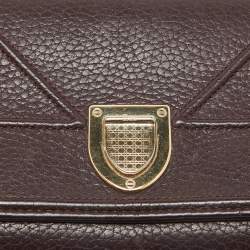 Pre Owned Dior Burgundy Leather Diorama Wallet on Chain