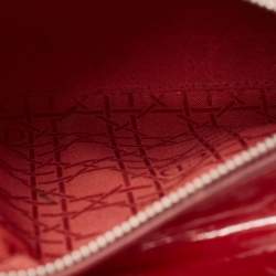 Dior Red Cannage Patent Leather Medium Lady Dior Tote