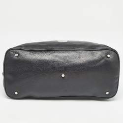 Aigner Black Monogram Canvas and Leather Front Pocket Tote