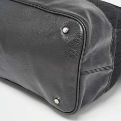 Aigner Black Monogram Canvas and Leather Front Pocket Tote