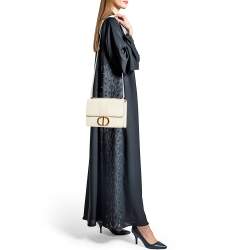 Dior Off -White Leather 30 Montaigne Shoulder Bag
