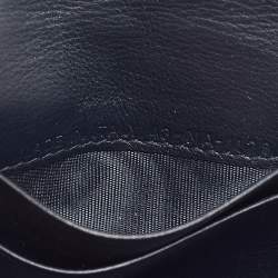 Pre Owned Dior Blue Oblique Canvas Saddle Flap Card Holder