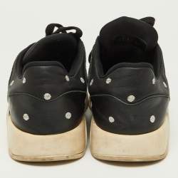 Dior Black Leather Polka Dot Low Top Sneakers Size 41