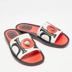 مملوكة مسبقًا Dior Tricolor Leather Marina Slides Size 37