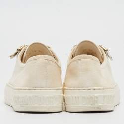 Pre Owned Dior Cream Canvas Walk'n'Dior Sneakers Size 35.5