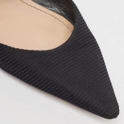 Dior Black Technical Fabric and Leather D-Dior Flat Mules Size 38.5