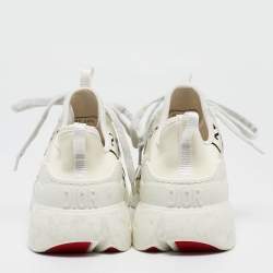 Dior Off White Union Print Neoprene and Rubber D-Connect Sneakers Size 38.5