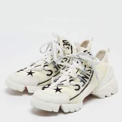 Dior Off White Union Print Neoprene and Rubber D-Connect Sneakers Size 38.5