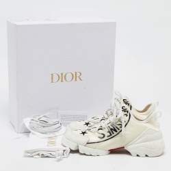 Dior Off White Union Print Neoprene and Rubber D-Connect Sneakers Size 38.5