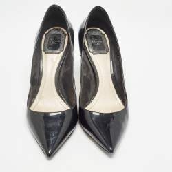 Dior Black Patent Leather Pointed Toe Pumps Size 38