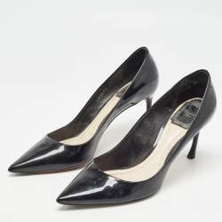 Dior Black Patent Leather Pointed Toe Pumps Size 38