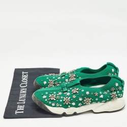 Dior Green Mesh Fusion Slip On Sneakers Size 36.5