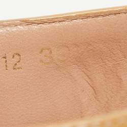 Pre Owned Dior Beige Patent Leather Bow Peep Toe Sandals Size 39.5