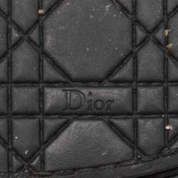 Dior Black Cannage Patent Bow Slide Sandals Size 37