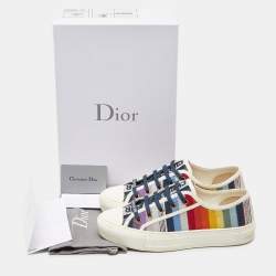 Pre Owned Dior Multicolor Canvas Walk n Dior Low Top Sneakers Size 38