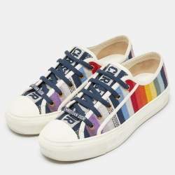 Pre Owned Dior Multicolor Canvas Walk n Dior Low Top Sneakers Size 38