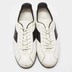 Pre Owned Dior White/Black Leather Low Top Sneakers Size 39