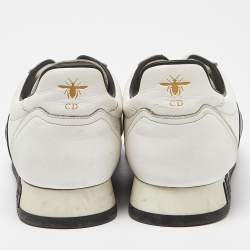 Pre Owned Dior White/Black Leather Low Top Sneakers Size 39