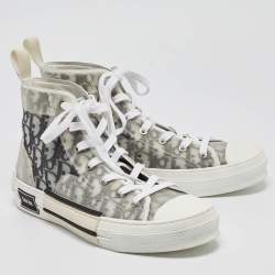 Dior Grey/White PVC and Mesh B23 High Top Sneakers Size 41