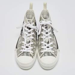 Dior Grey/White PVC and Mesh B23 High Top Sneakers Size 41