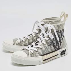 Dior Grey/White PVC and Mesh B23 High Top Sneakers Size 41