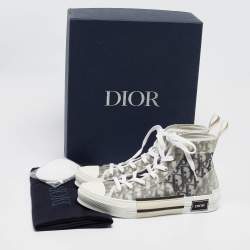 Dior Grey/White PVC and Mesh B23 High Top Sneakers Size 41