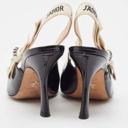 Pre Owned Dior Black Patent Leather J'Adior Pointed Toe Slingback Sandals Size 36