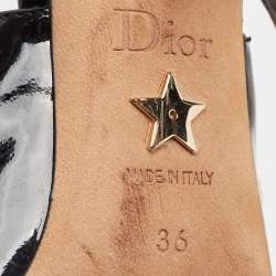 Pre Owned Dior Black Patent Leather J'Adior Pointed Toe Slingback Sandals Size 36