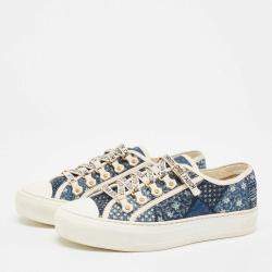 Dior  Blue Denim Patchwork Walk'n'Dior  Sneakers Size 37