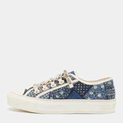 Dior  Blue Denim Patchwork Walk'n'Dior  Sneakers Size 37