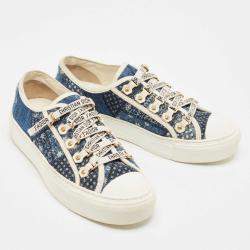Dior  Blue Denim Patchwork Walk'n'Dior  Sneakers Size 37