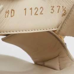 Dior Cream Leather DiorAct Flat Sandals Size 37.5
