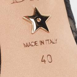 Pre Owned Dior Black Lace and Leather Jadior Slingback Pumps Size 40