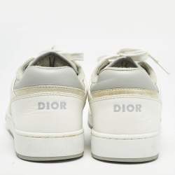 Pre Owned Dior White Leather B27 Lace Up Sneakers Size 38