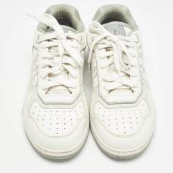 Pre Owned Dior White Leather B27 Lace Up Sneakers Size 38