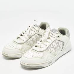 Pre Owned Dior White Leather B27 Lace Up Sneakers Size 38