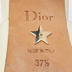 Pre Owned Dior Cream Patent Jadior Slingback Pumps Size 37.5