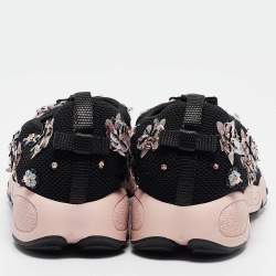 Dior Black Embellished Mesh Fusion Sneakers Size 39.5