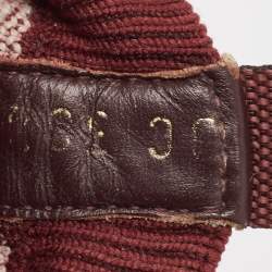 Pre Owned Dior Burgundy Oblique Knit Fabric and Leather Walk'n'Dior Sneakers Size 38.5