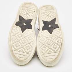 Pre Owned Dior Burgundy Oblique Knit Fabric and Leather Walk'n'Dior Sneakers Size 38.5