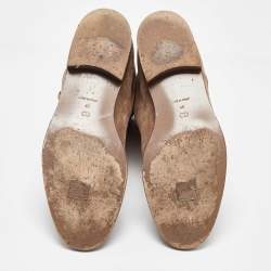 Dior Beige Suede Buckle Detail Ankle Length Boots Size 40