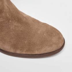 Dior Beige Suede Buckle Detail Ankle Length Boots Size 40