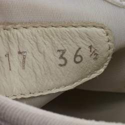 Pre Owned Dior White Knit Fabric D-Fence Sneakers Size 36.5