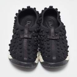 Dior Black Embellished Mesh Fusion Sneakers Size 38.5 