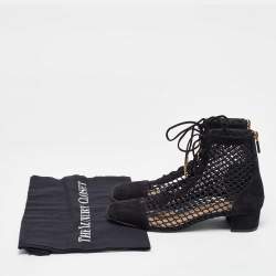 Dior Black Mesh and Suede Naughtily-D Boots Size 37.5