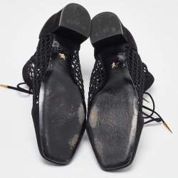 Dior Black Mesh and Suede Naughtily-D Boots Size 37.5