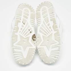 Dior White Mesh and Patent Leather D-Player High Top Sneaker Size 37.5